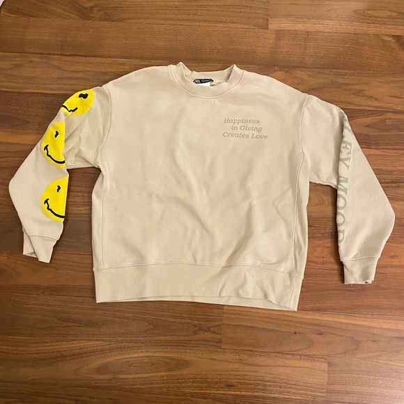 zara smiley sweatshirt